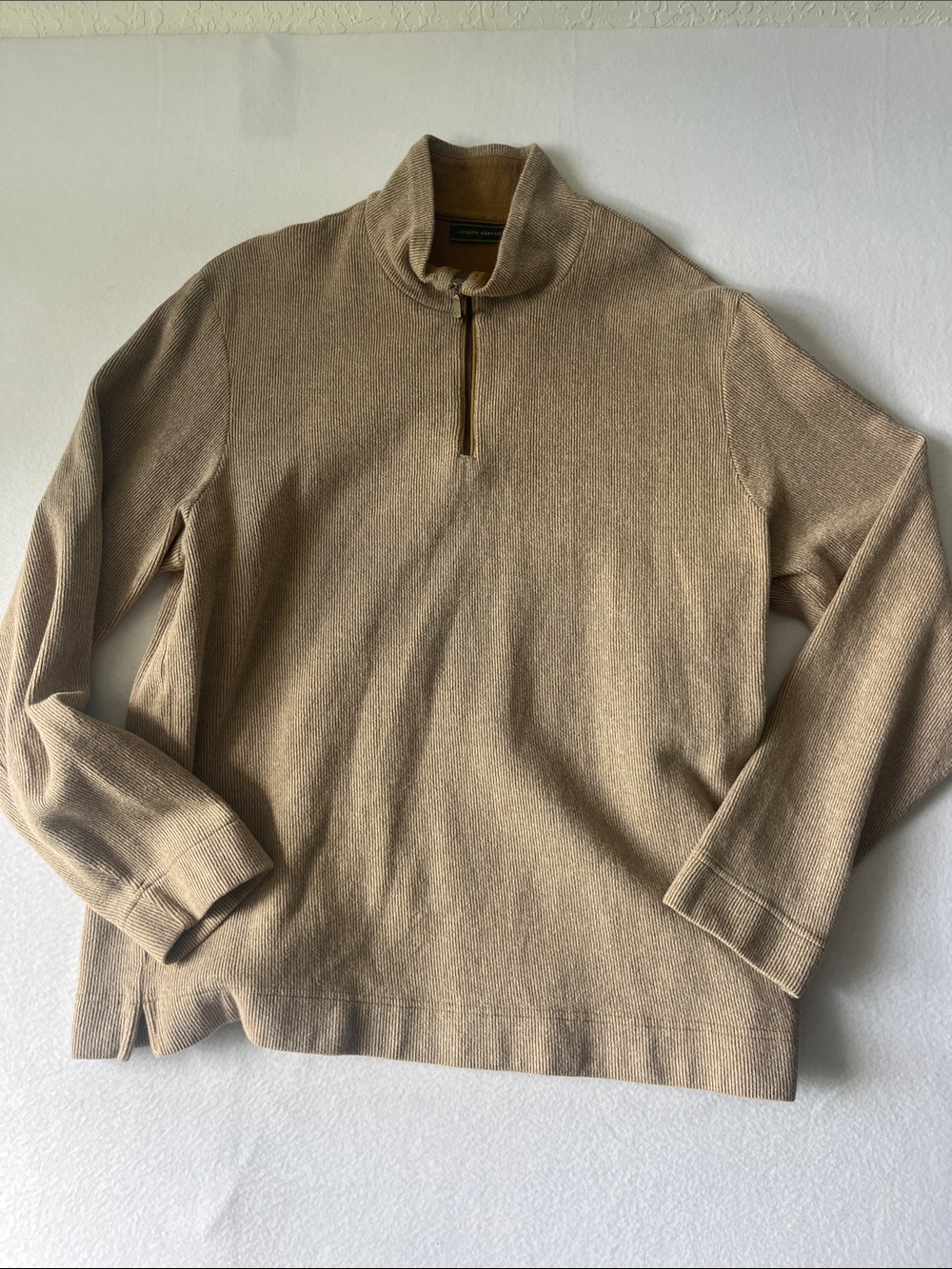 Joseph Abboud Men's Beige Half-Zip Sweater